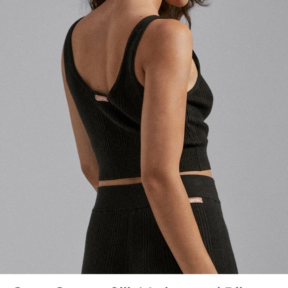 Lunya Cozy Cotton Silk Variegated Rib Crop Tank - Picture 3 of 6